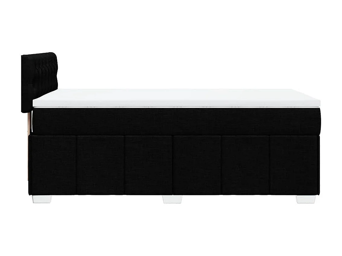 Cama box spring con colchón tela negro 90x200 cm