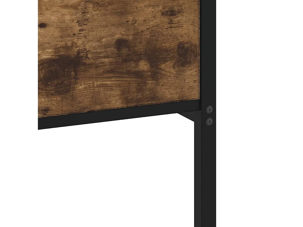 Cadre de lit en métal sans matelas chêne fumé 180x200 cm