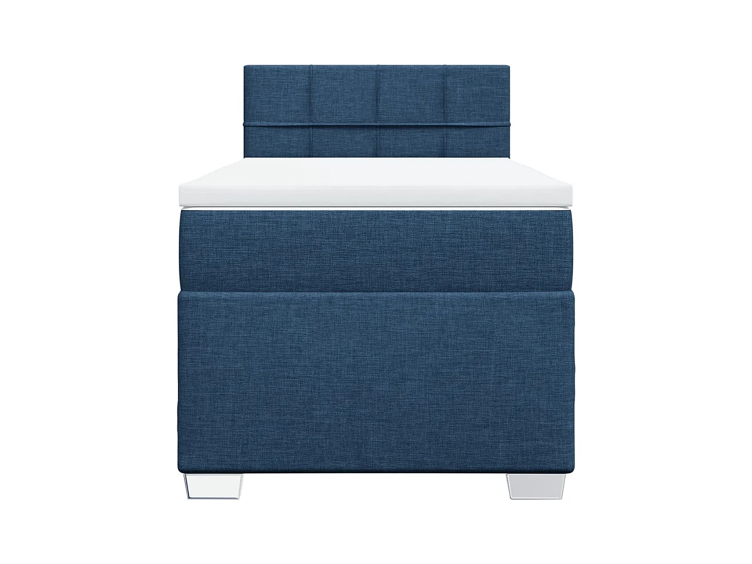 Boxspring met matras stof blauw 90x190 cm