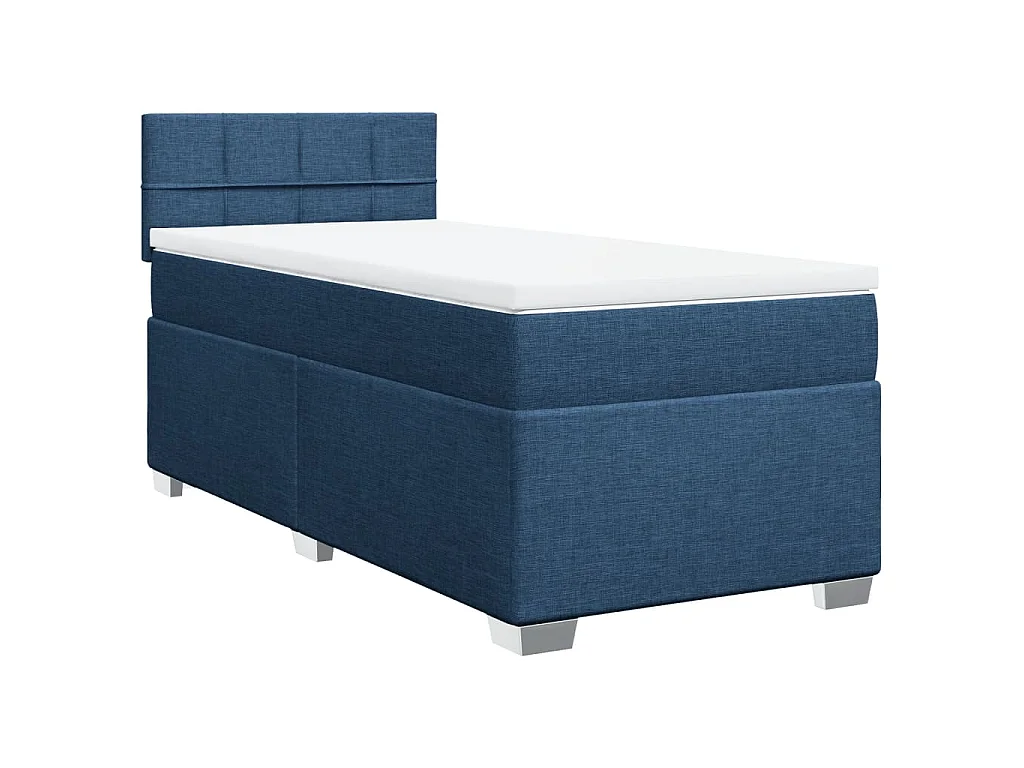 Giroletto a Molle con Materasso Blu 90x190 cm in Tessuto
