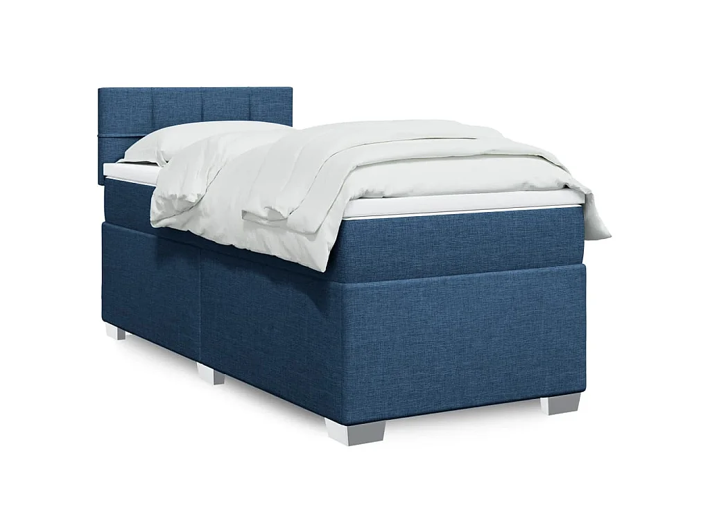 Giroletto a Molle con Materasso Blu 90x190 cm in Tessuto