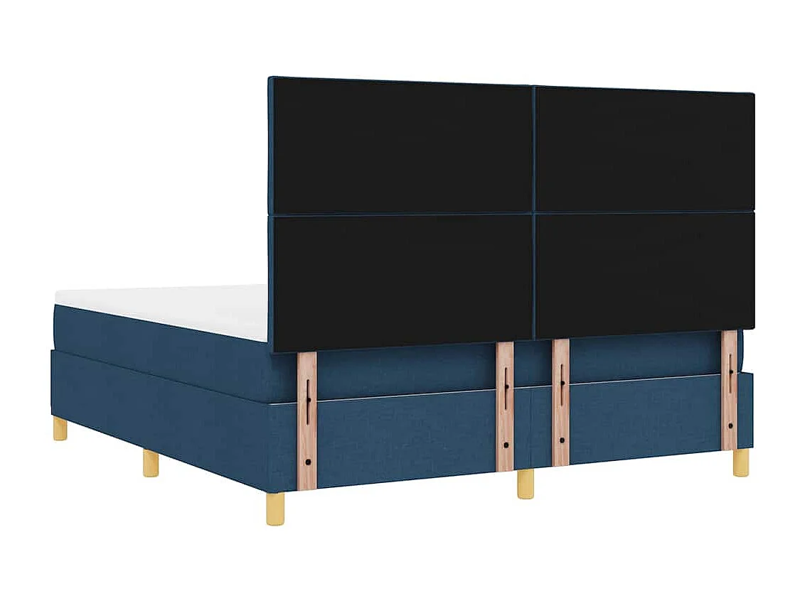 Cama Box com colchão com cabeceira Azul 180 x 200 cm tecido