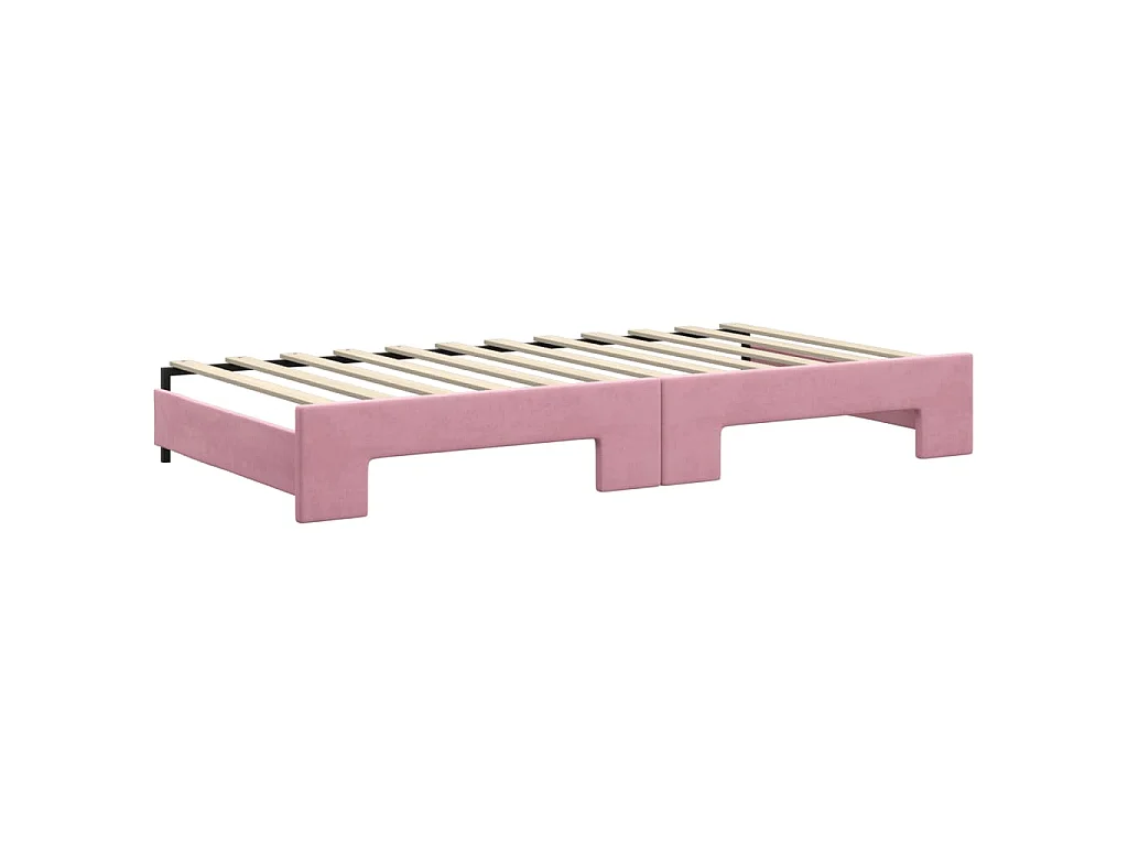 Divano Letto Estraibile con Materassi Rosa 100x200 cm Velluto