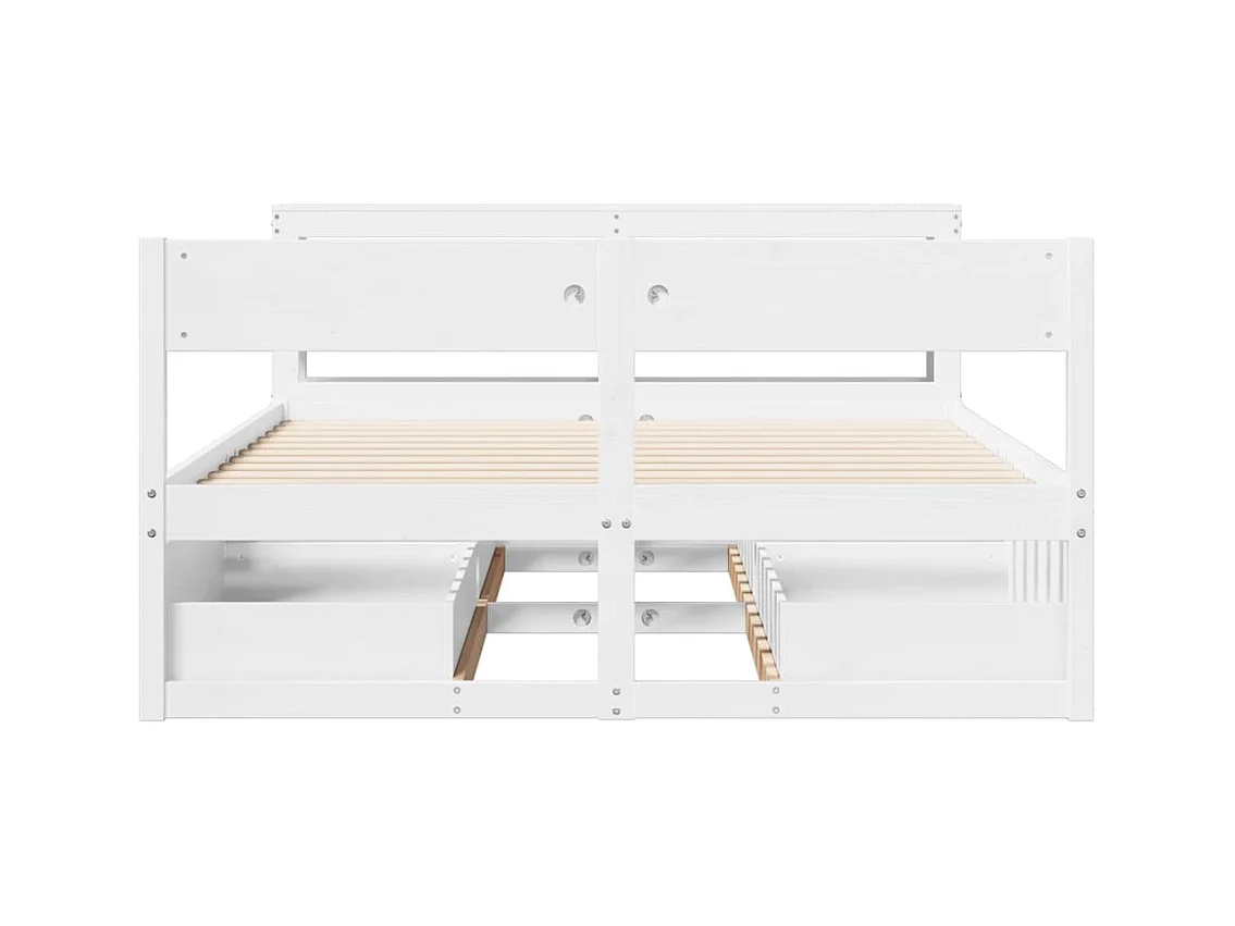Cadre de lit sans matelas blanc 140x200 cm bois de pin massif