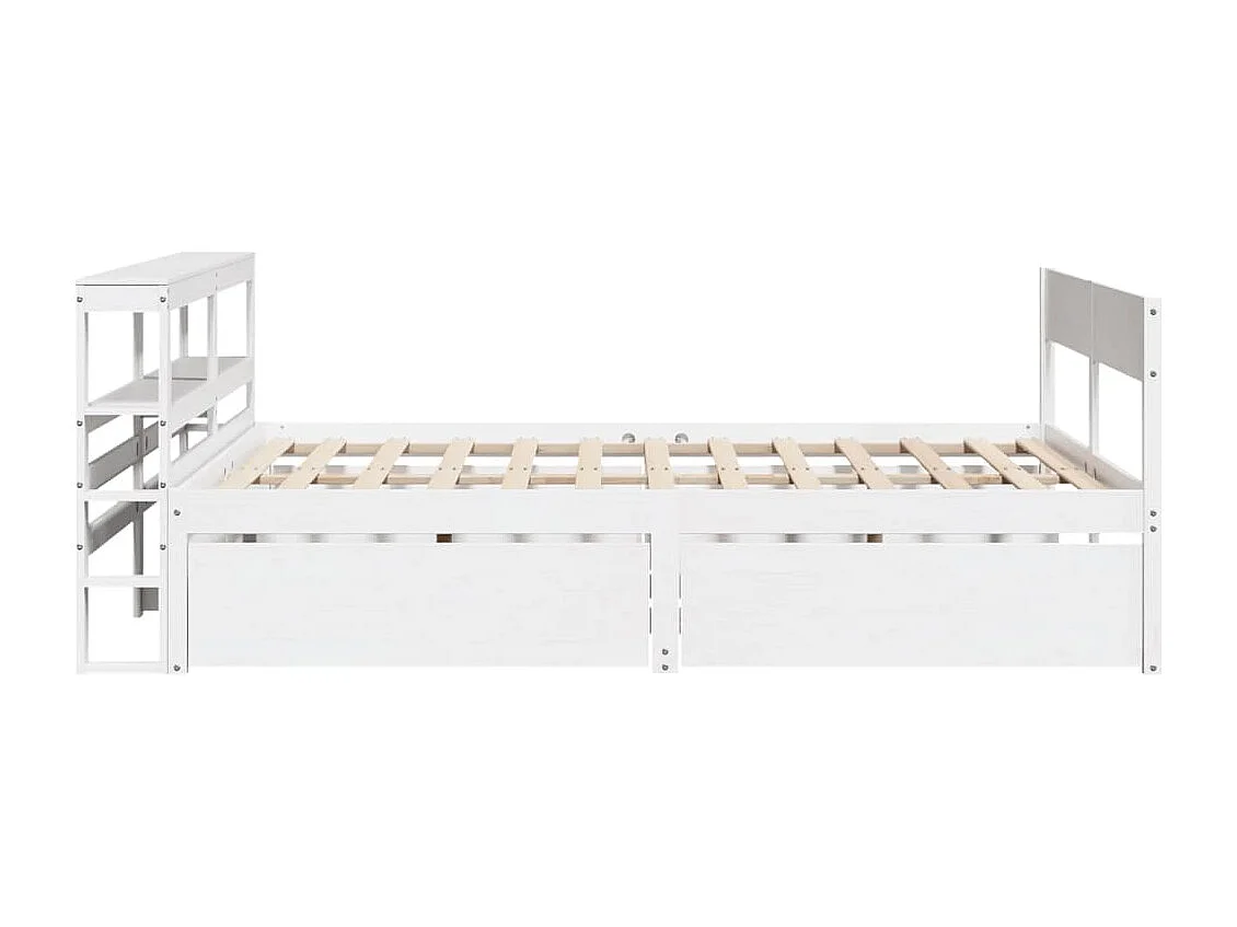 Cadre de lit sans matelas blanc 140x200 cm bois de pin massif