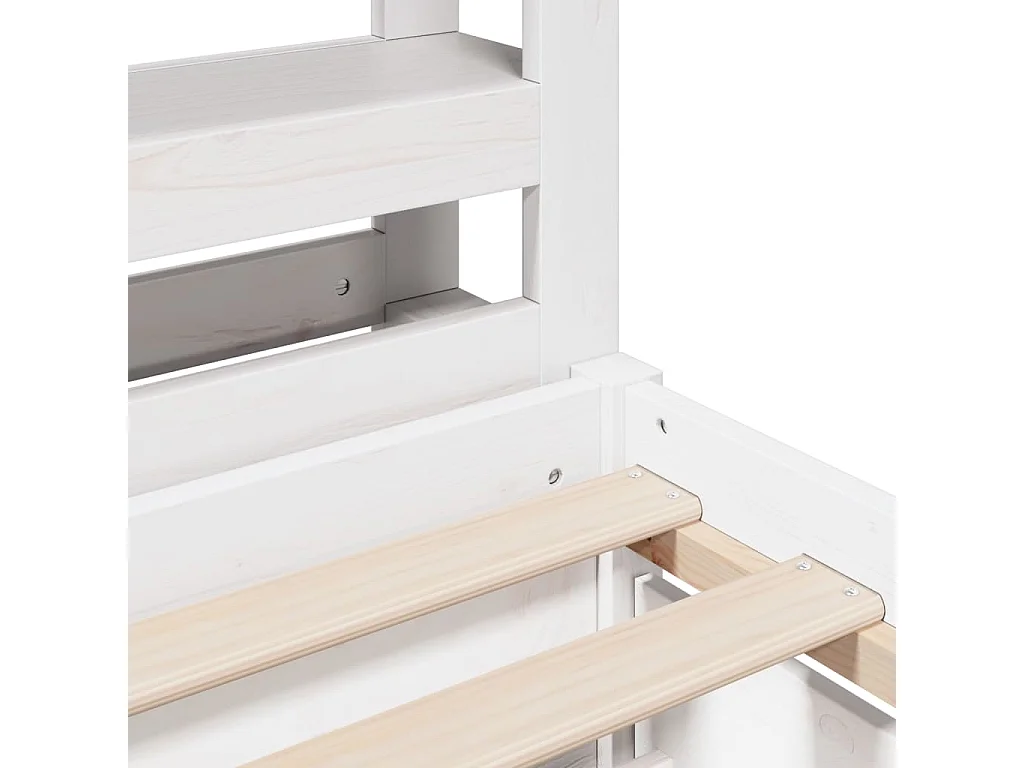 Bedframe zonder matras massief grenenhout wit 140x200 cm