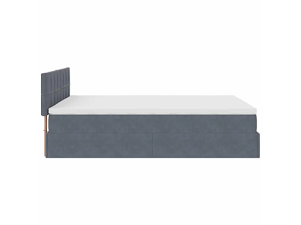 Ottoman bed met matras en LED's 140x190cm fluweel donkergrijs