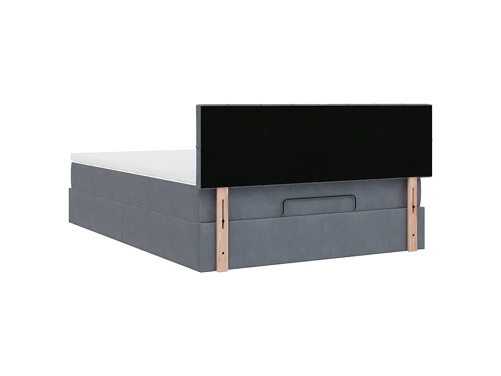 Ottoman bed met matras en LED's 140x190cm fluweel donkergrijs