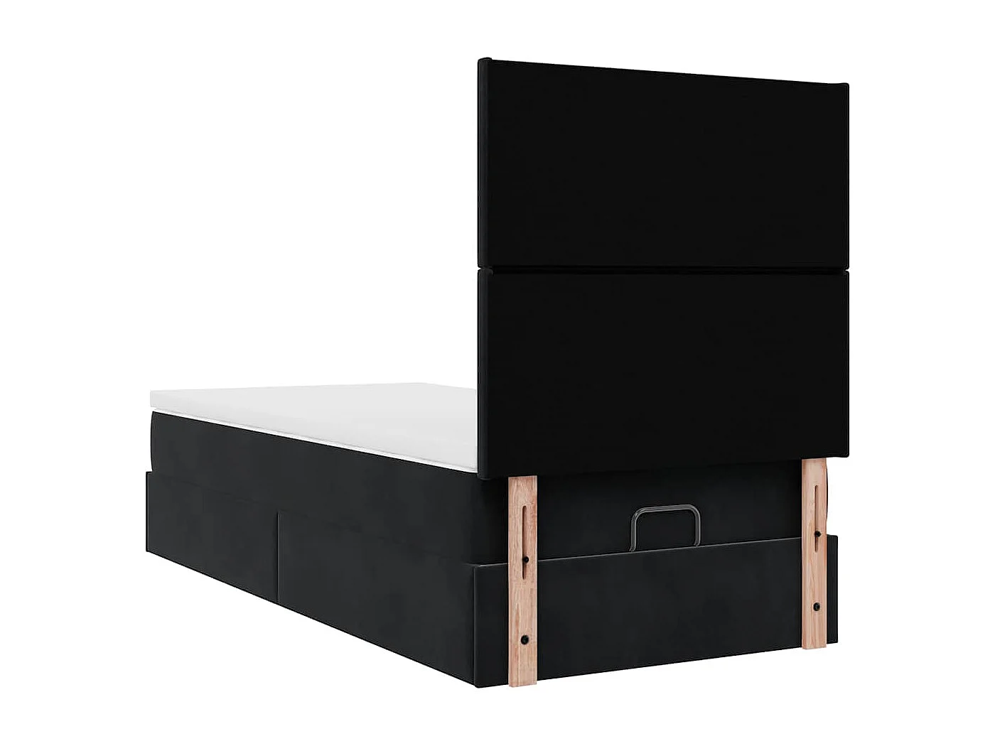 Ottoman bed met matrassen 100x200cm fluweel zwart