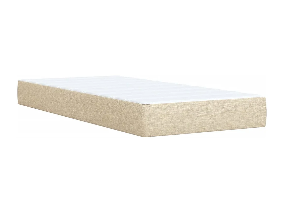 Boxspring met matras stof crèmekleurig 90x200 cm