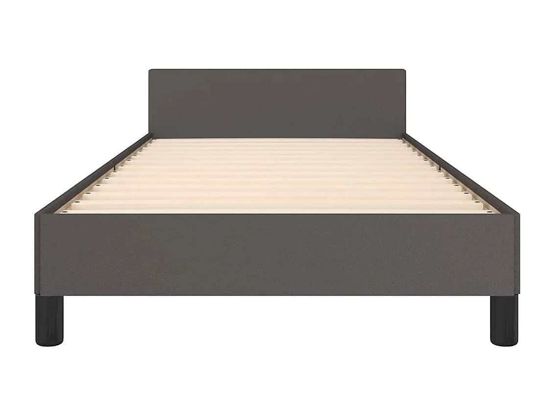 Cadre de lit avec tête de lit sans matelas gris 90x190 cm