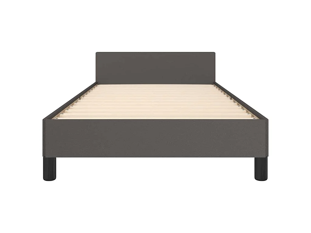 Cadre de lit avec tête de lit sans matelas gris 90x190 cm