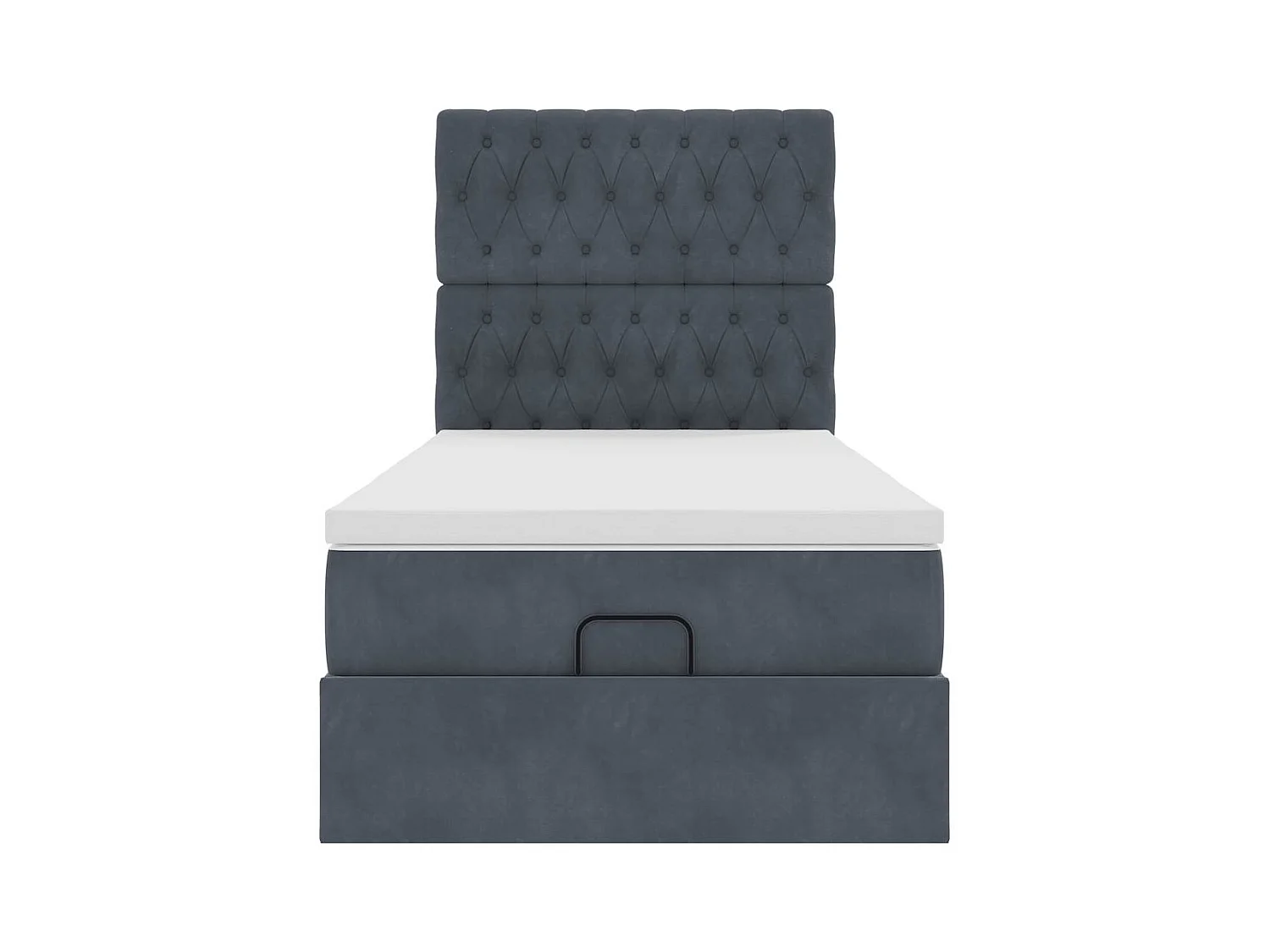 Ottoman bed met matrassen 100x200cm fluweel donkergrijs