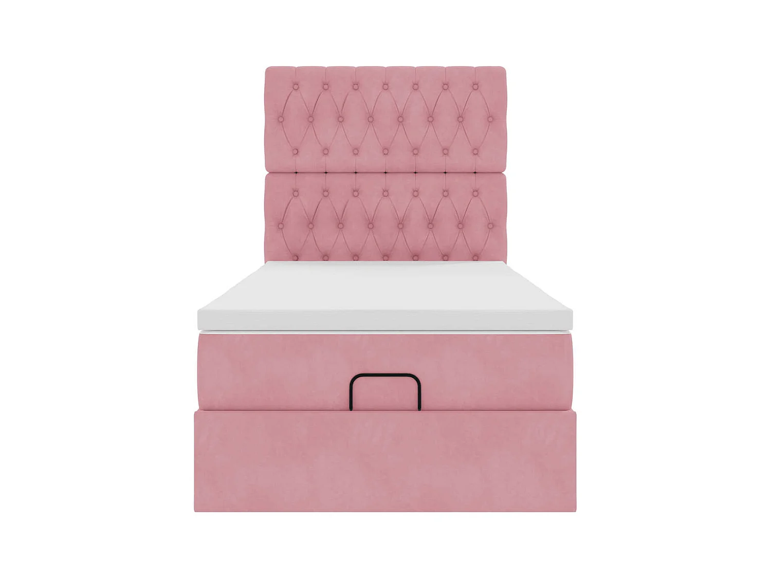 Ottoman-Bett mit Matratzen Rosa 100x200 cm Samt