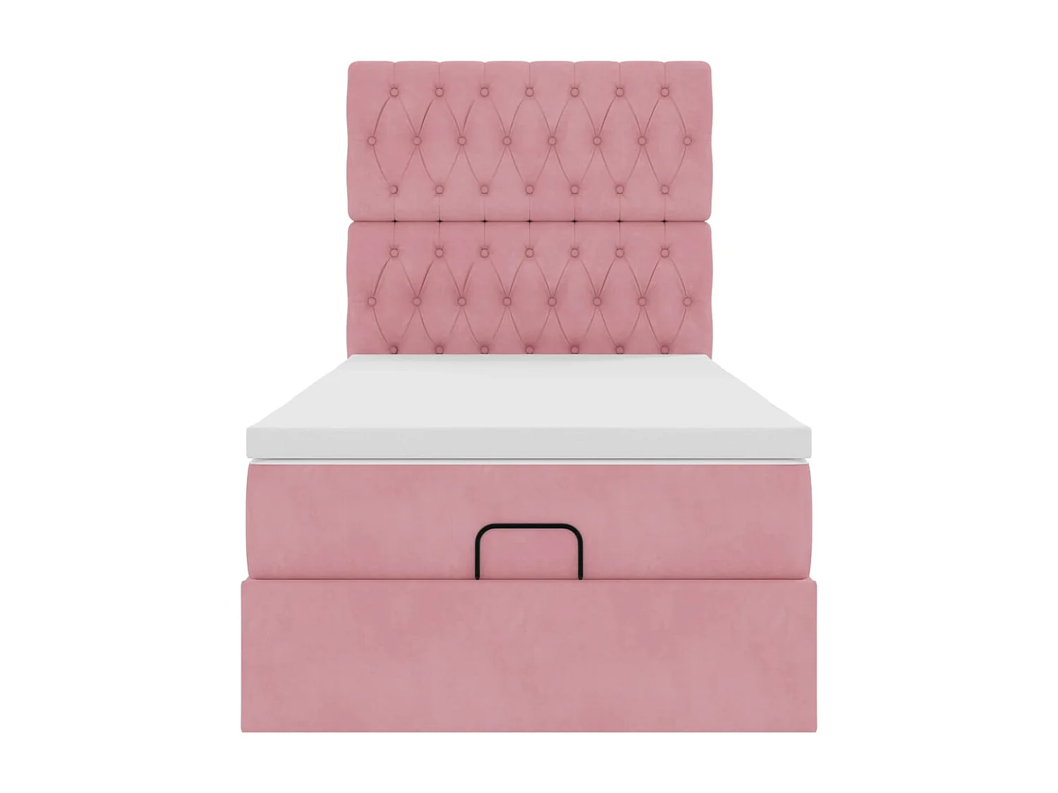 Ottoman-Bett mit Matratzen Rosa 100x200 cm Samt