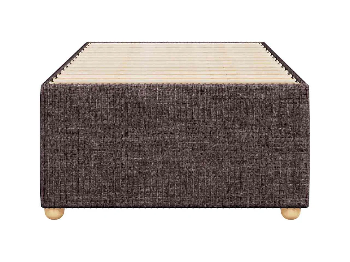 Cadre de lit sans matelas marron foncé 90x200 cm tissu
