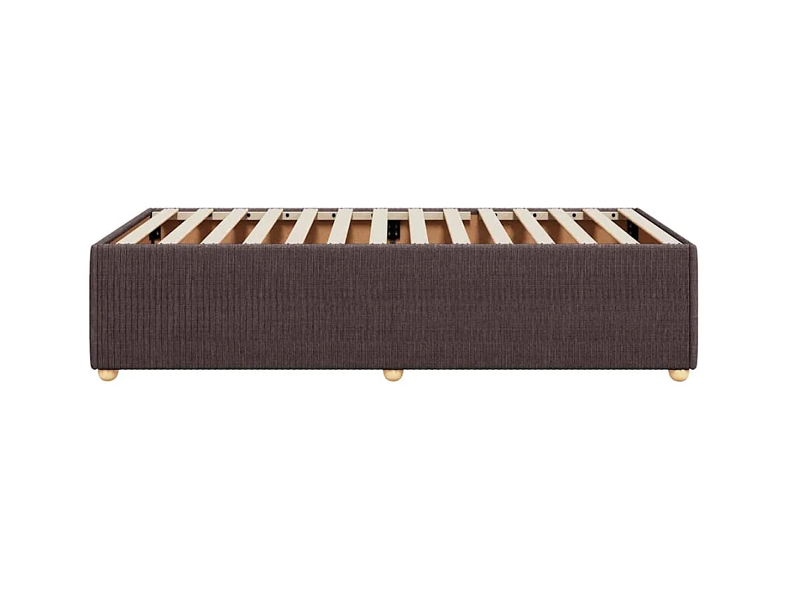 Cadre de lit sans matelas marron foncé 90x200 cm tissu