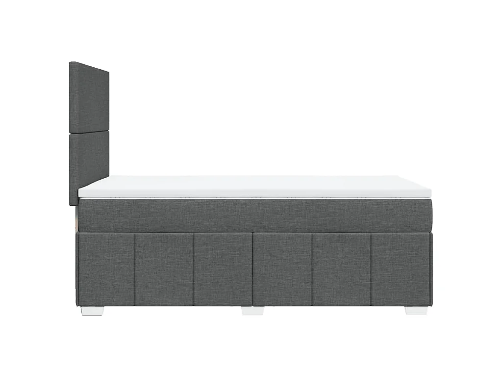 Cama com molas/colchão 90x190 cm tecido cinza-escuro