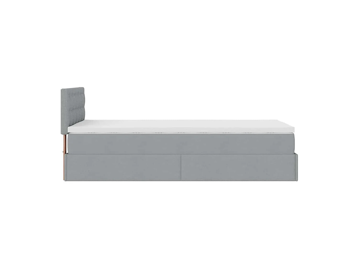 Lit ottoman avec matelas gris clair 100x200 cm tissu