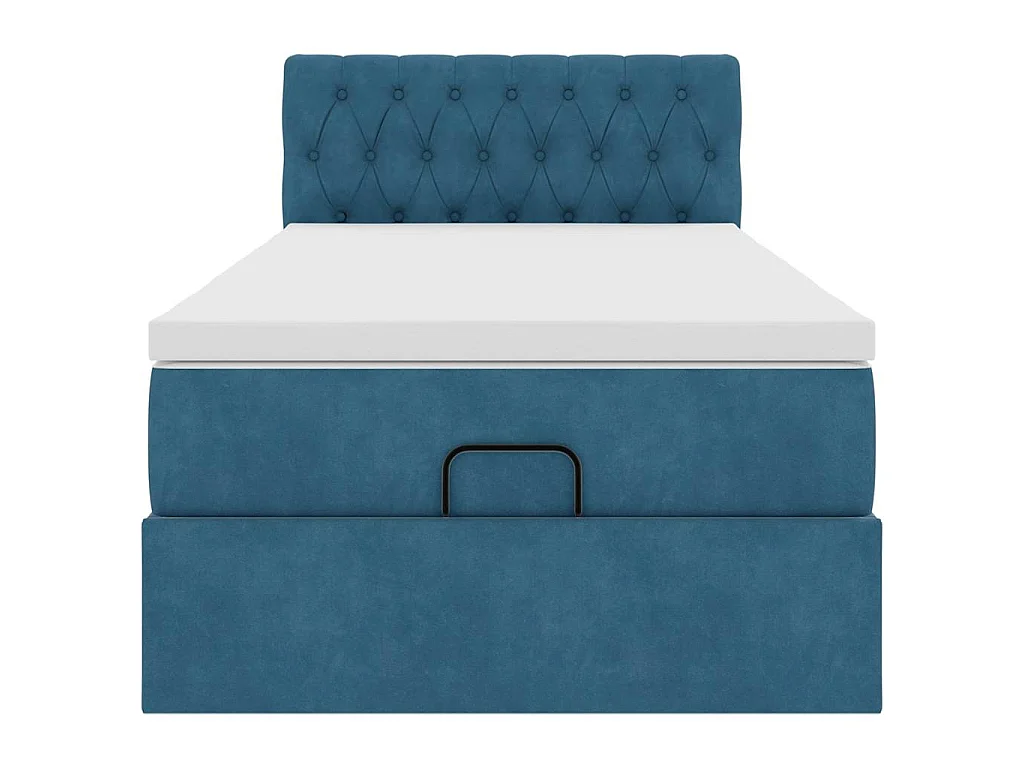 Struttura Letto Pouf con Materasso 100x200 cm Velluto
