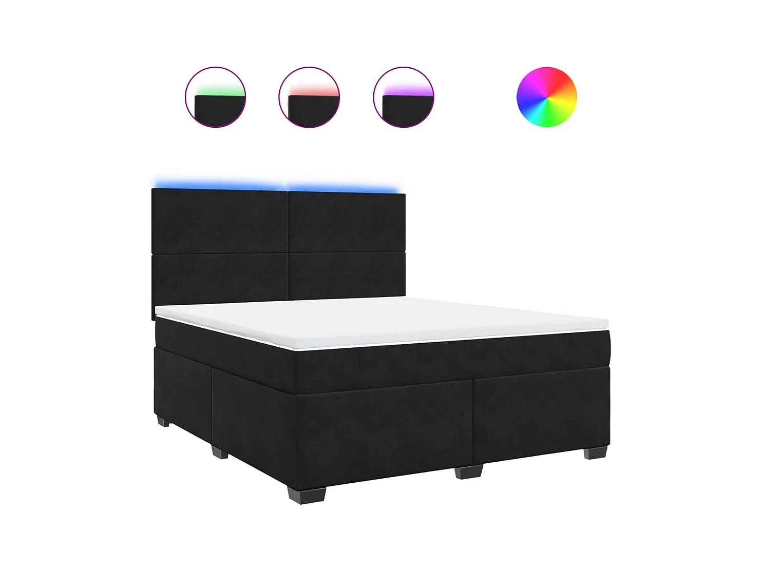 Boxspring met matras fluweel zwart 180x200 cm