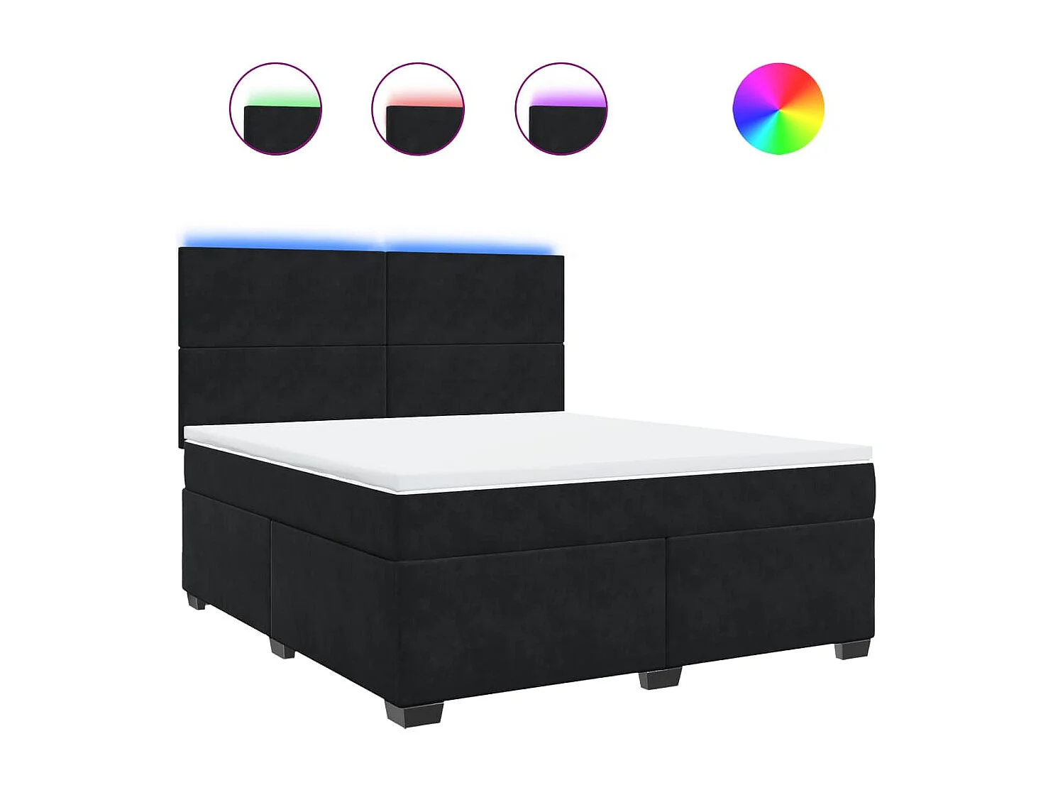 Boxspring met matras fluweel zwart 180x200 cm