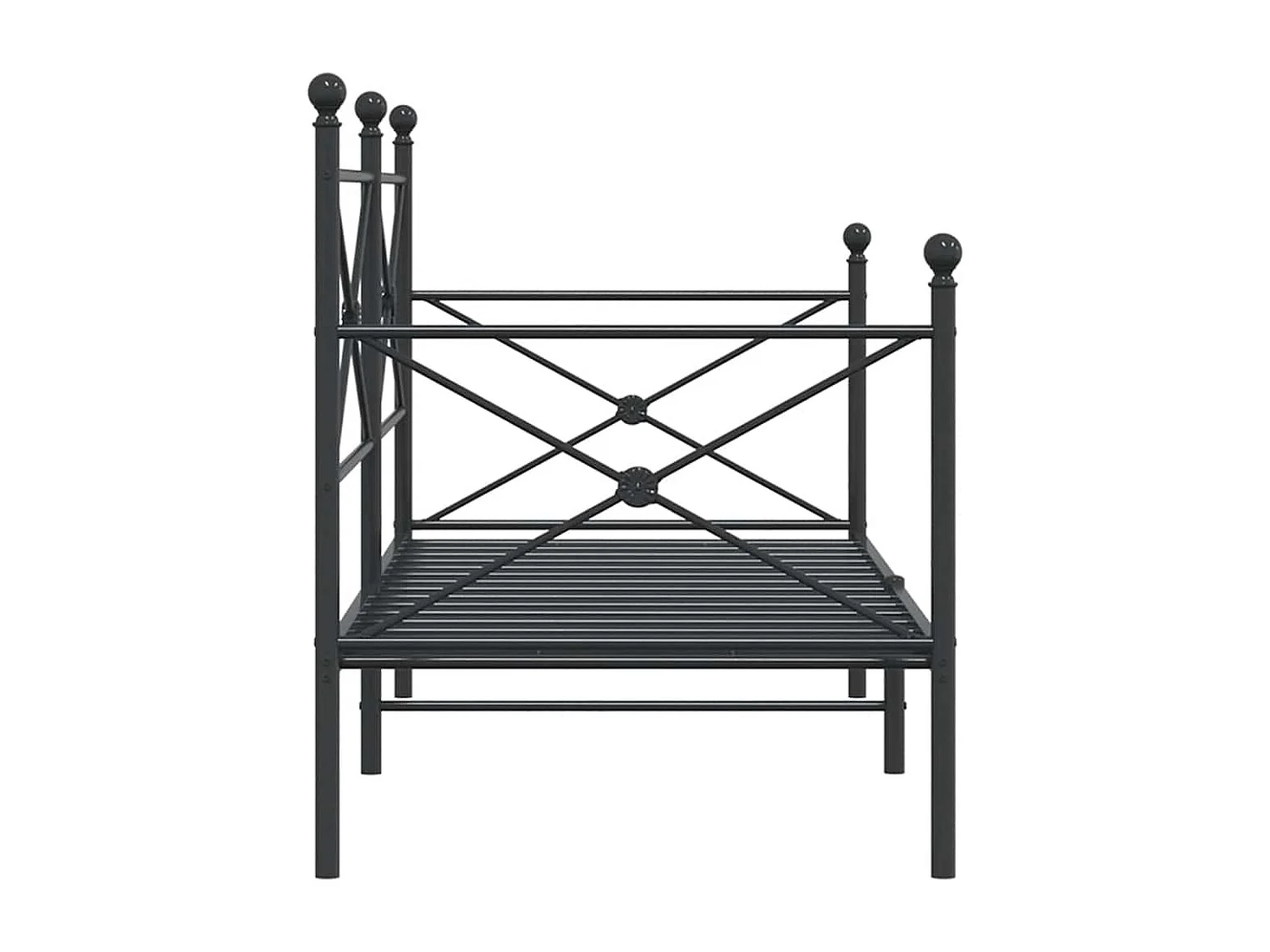 Lit de repos sans matelas noir 90x190 cm acier