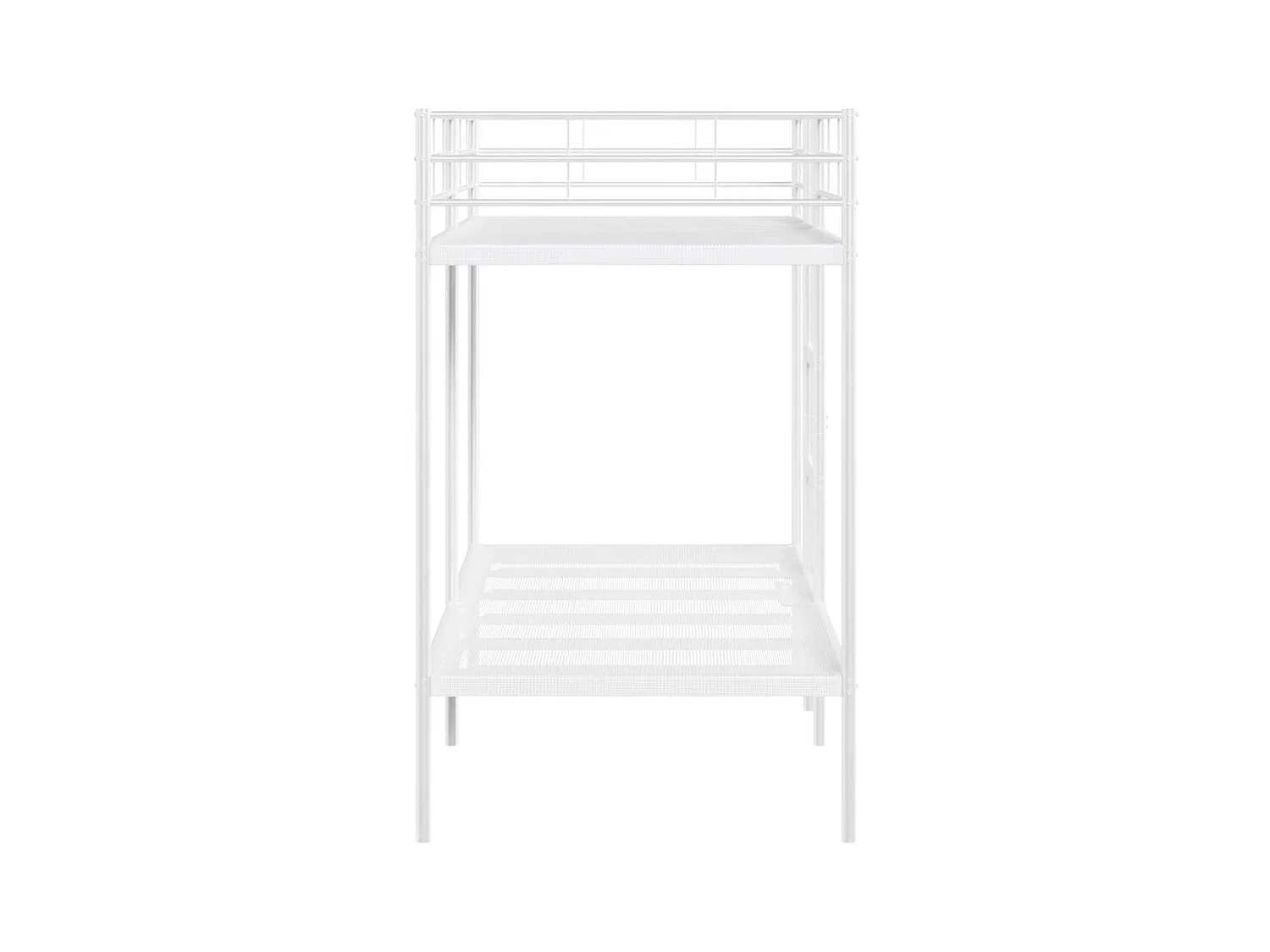 Lit superposé sans matelas blanc 90x200 cm acier