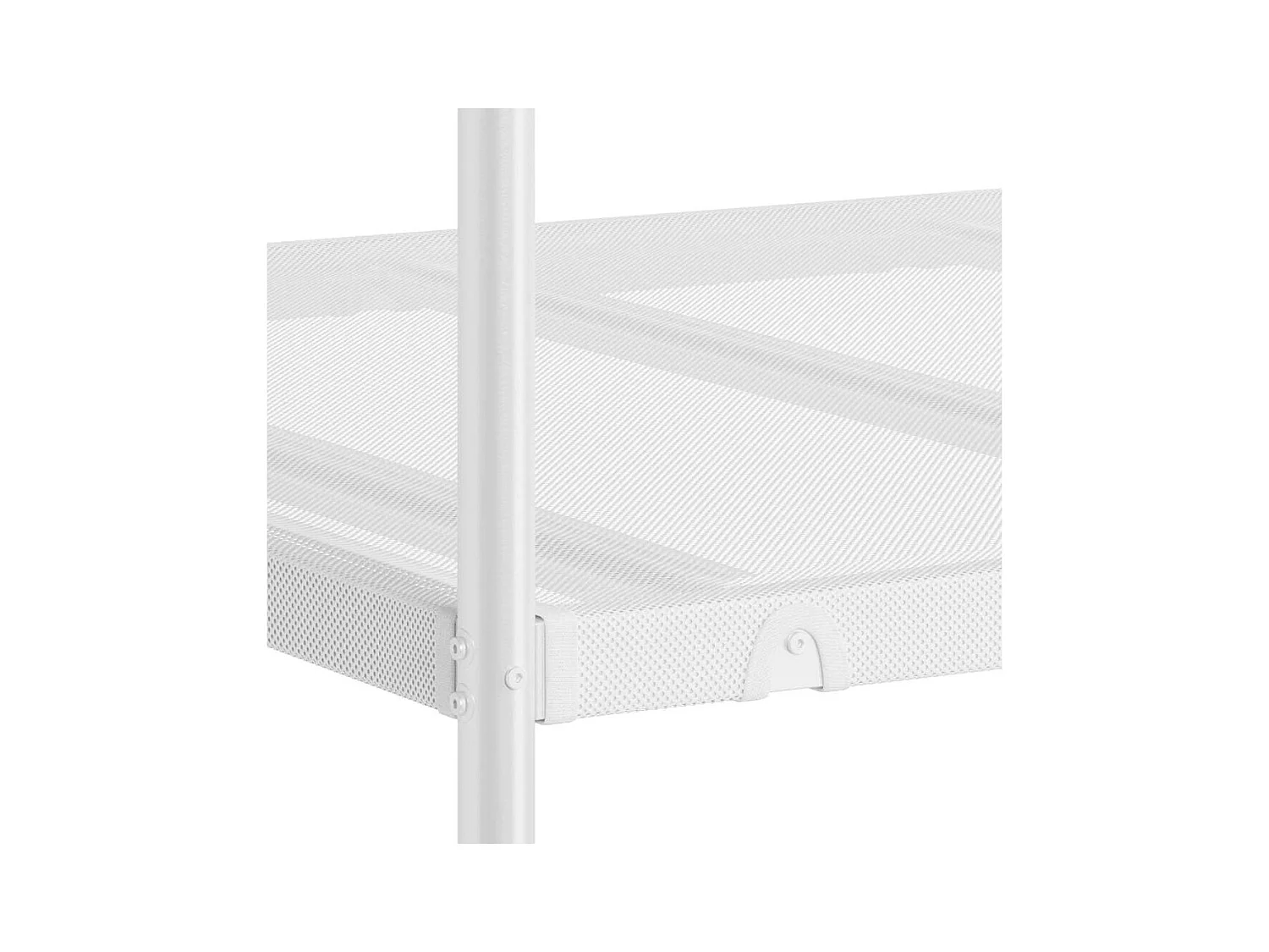 Lit superposé sans matelas blanc 90x200 cm acier