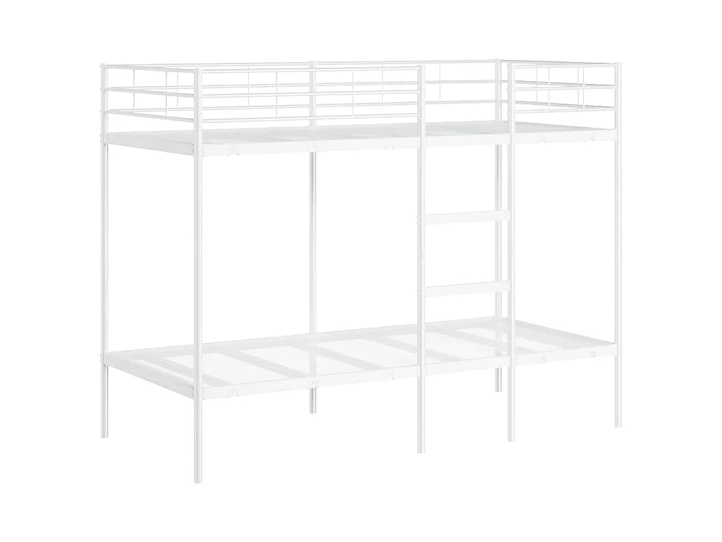 Lit superposé sans matelas blanc 90x200 cm acier