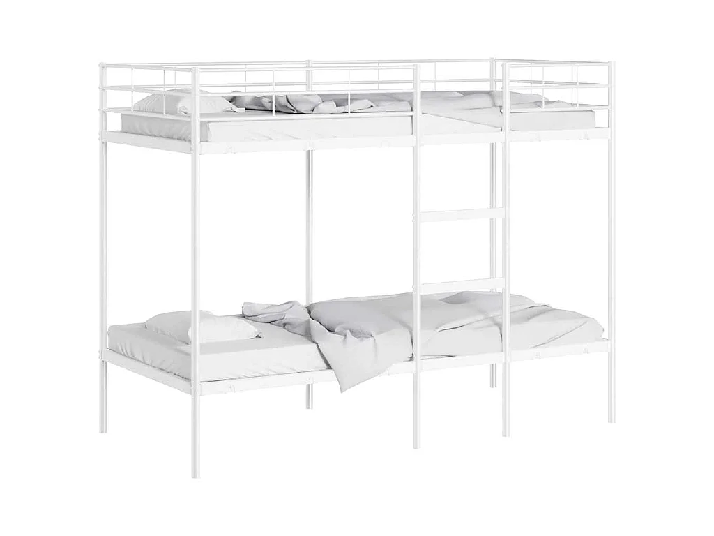 Lit superposé sans matelas blanc 90x200 cm acier