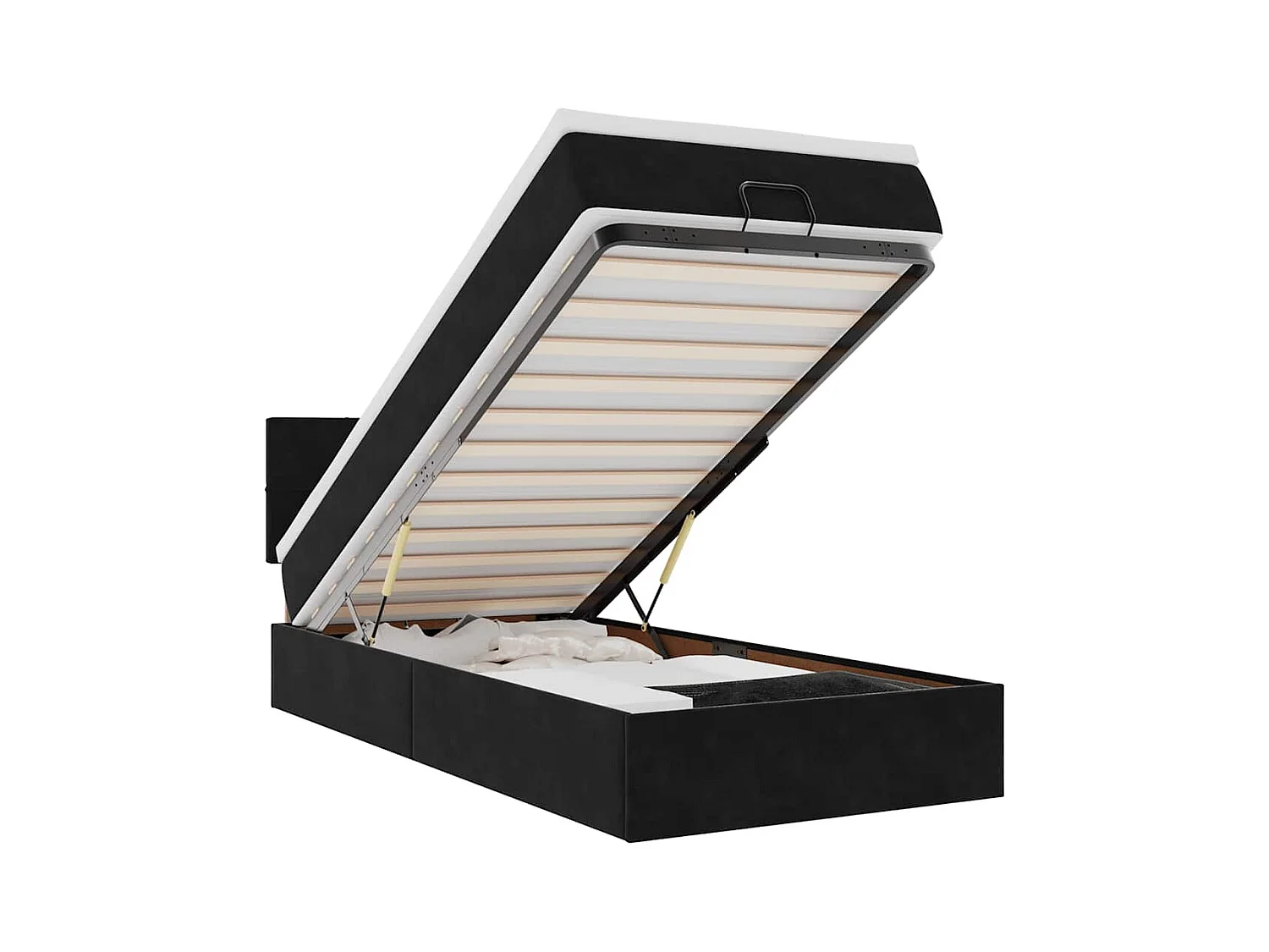 Ottoman bed met matras en LED's 100x200 cm fluweel zwart