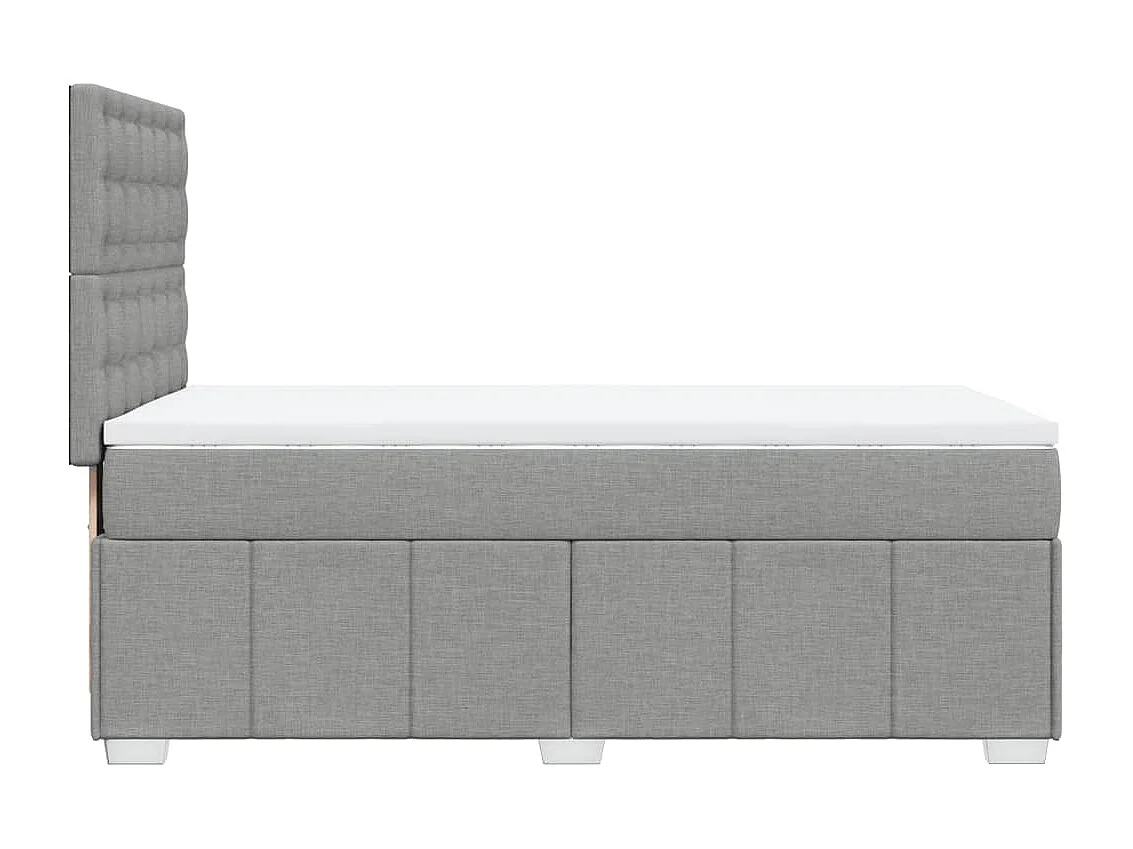 Sommier à lattes de lit avec matelas Gris clair 90x200 cm Tissu