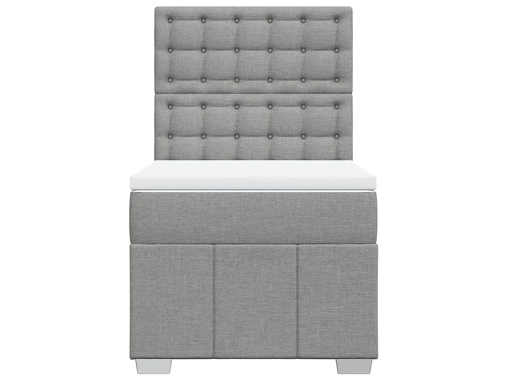 Cama com molas/colchão 90x200 cm tecido cinza-claro