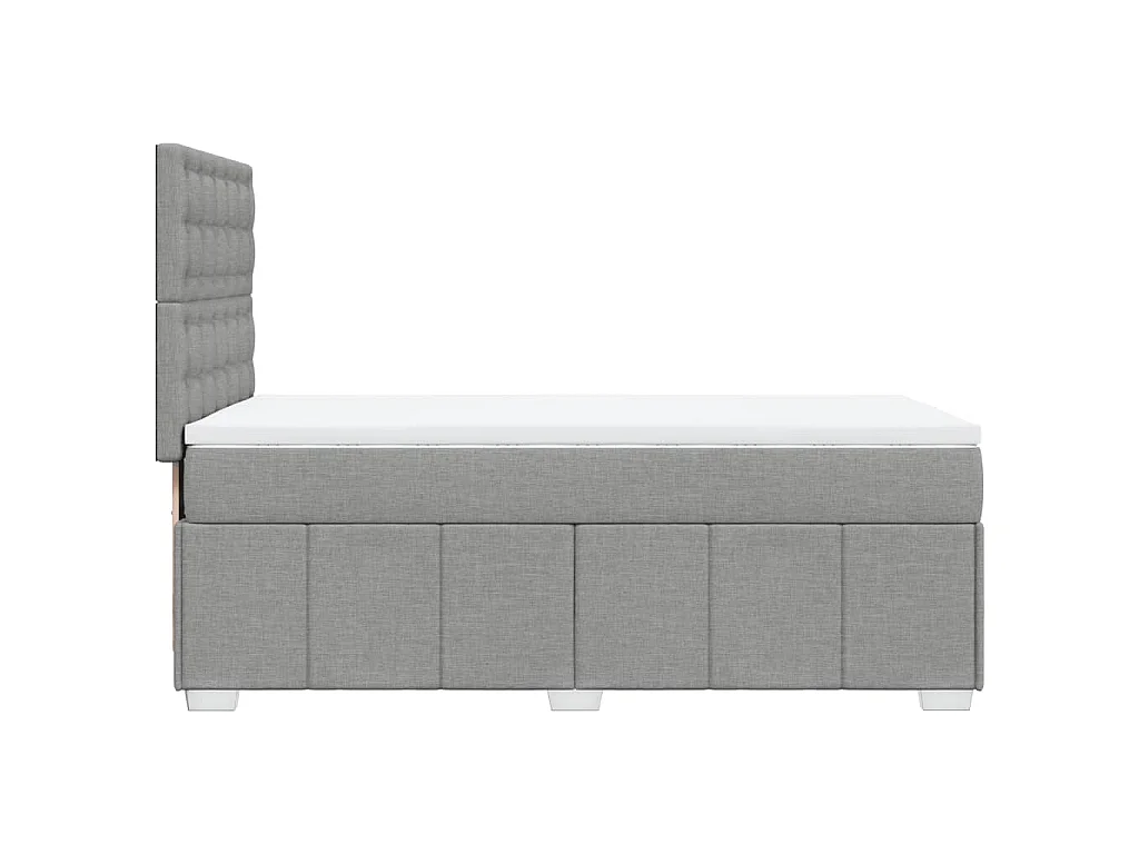 Cama com molas/colchão 90x200 cm tecido cinza-claro
