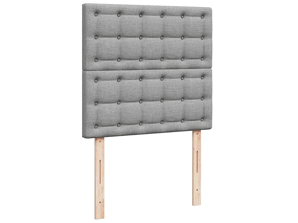 Cama com molas/colchão 90x200 cm tecido cinza-claro