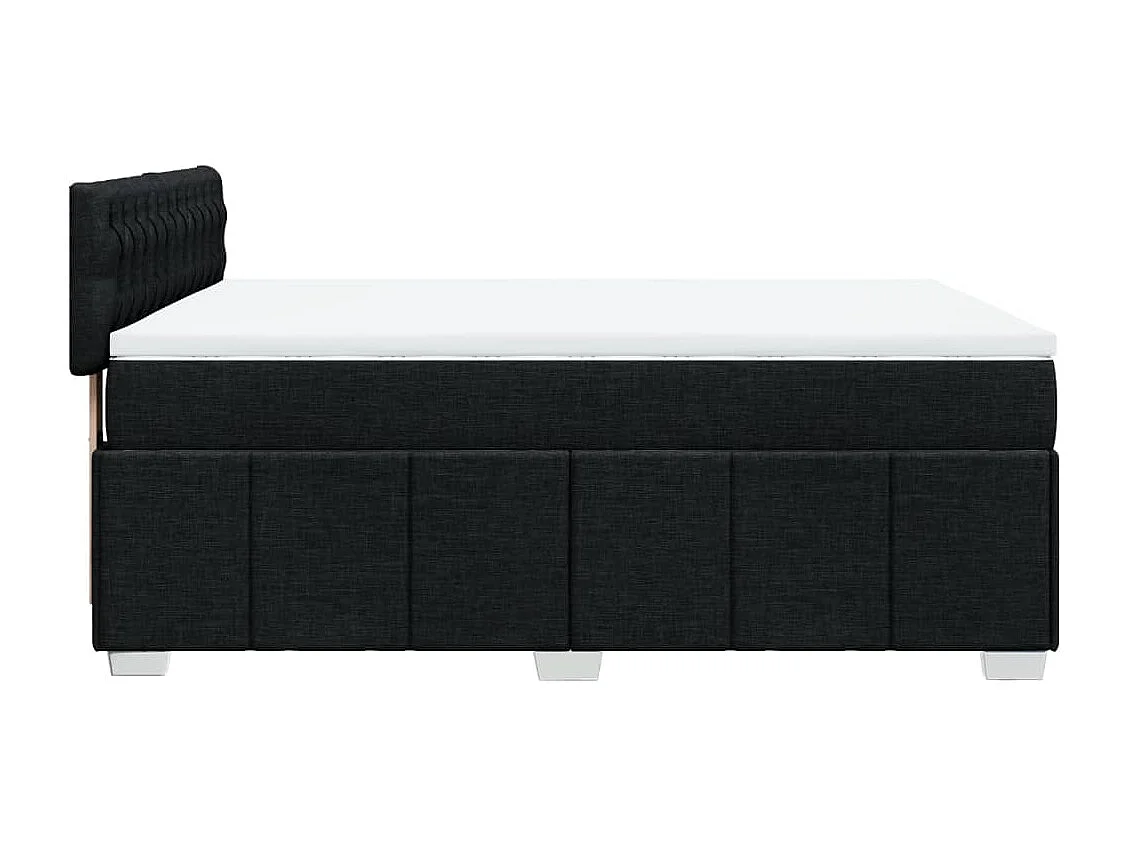 Sommier à lattes de lit avec matelas Noir 140x200 cm Tissu