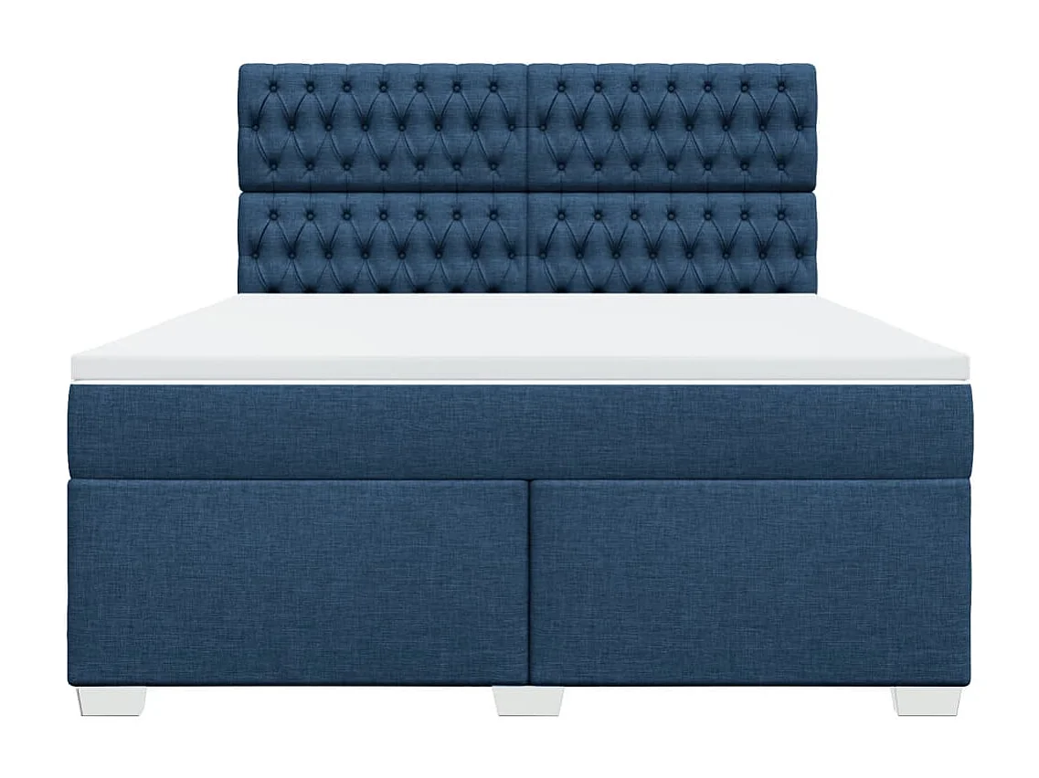 Boxspring met matras stof blauw 180x200 cm