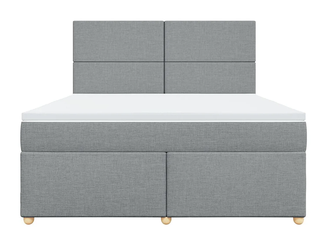 Boxspringbett mit Matratze Hellgrau 180x200 cm Stoff