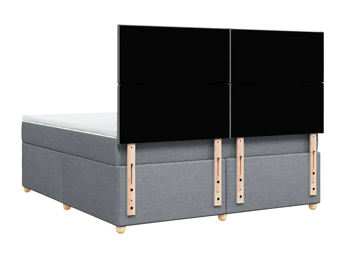 Boxspringbett mit Matratze Hellgrau 180x200 cm Stoff