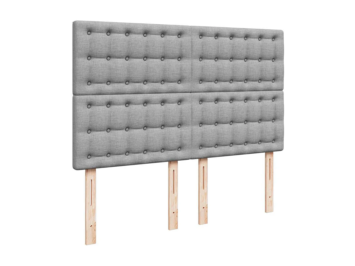 Cadre de lit ottoman et matelas gris clair 140x200 cm tissu