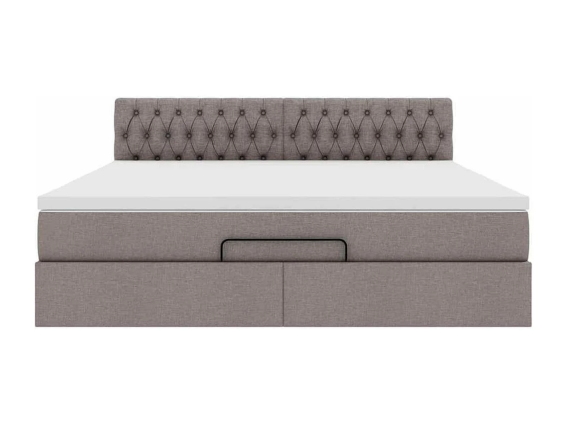 Ottoman-Bett mit Matratze & LEDs Taupe 160x200 cm Stoff