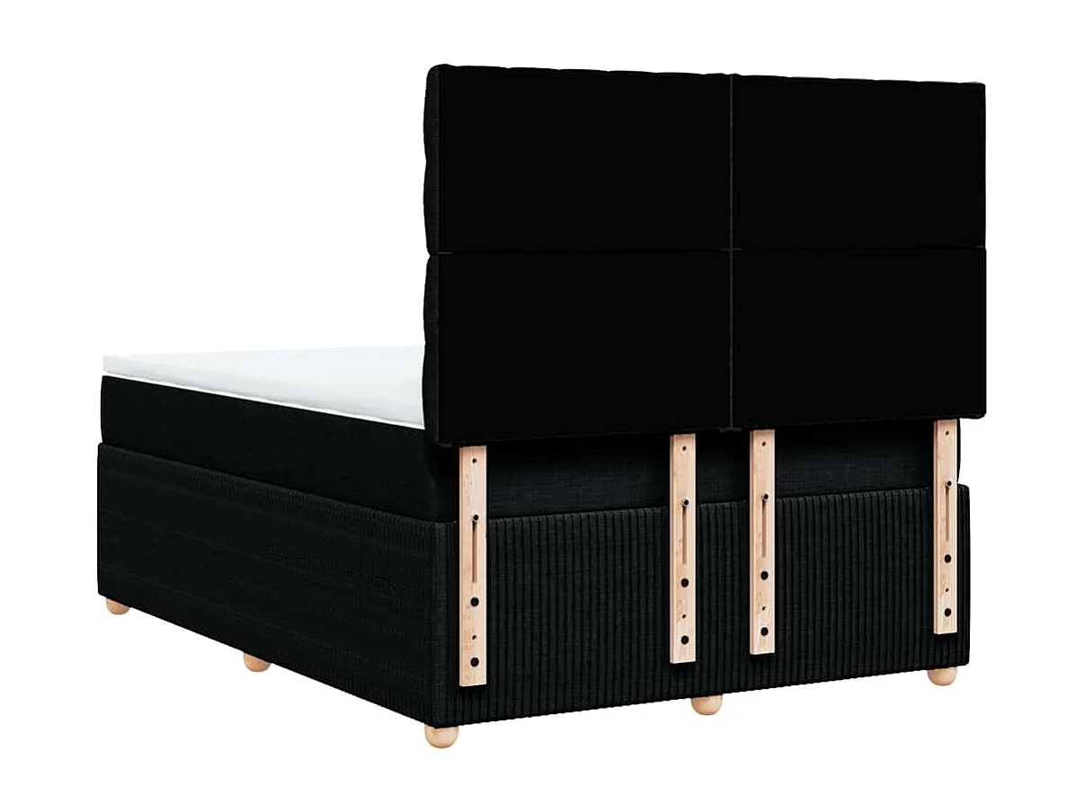 Sommier à lattes de lit avec matelas Noir 140x190 cm Tissu