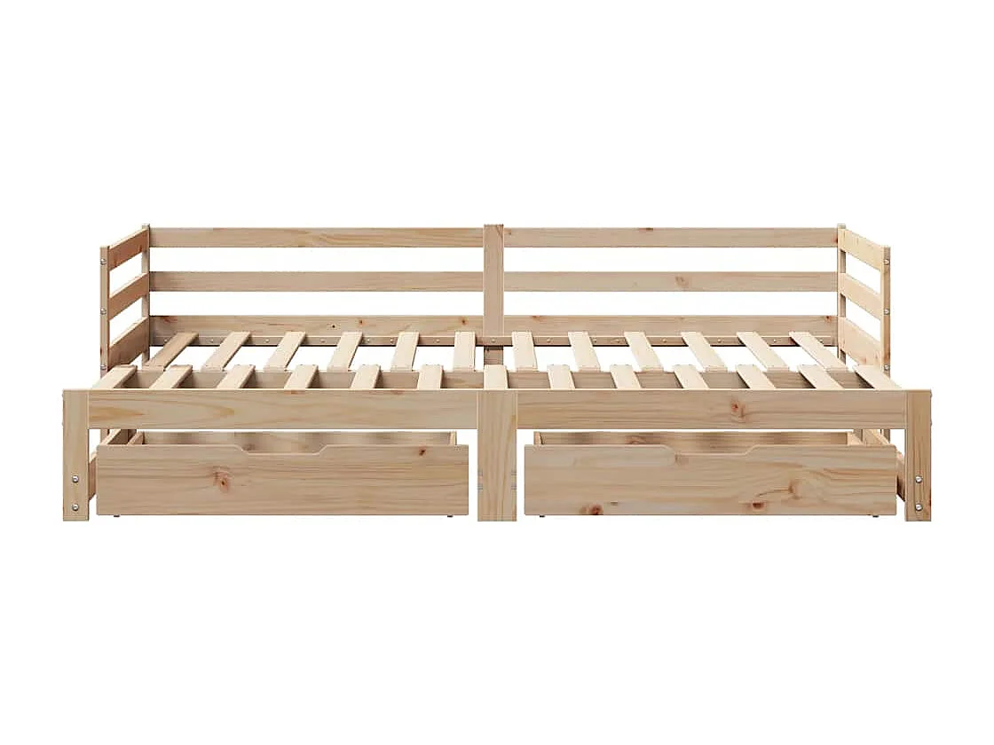 Lit de jour avec tiroirs sans matelas 90x200 cm bois massif