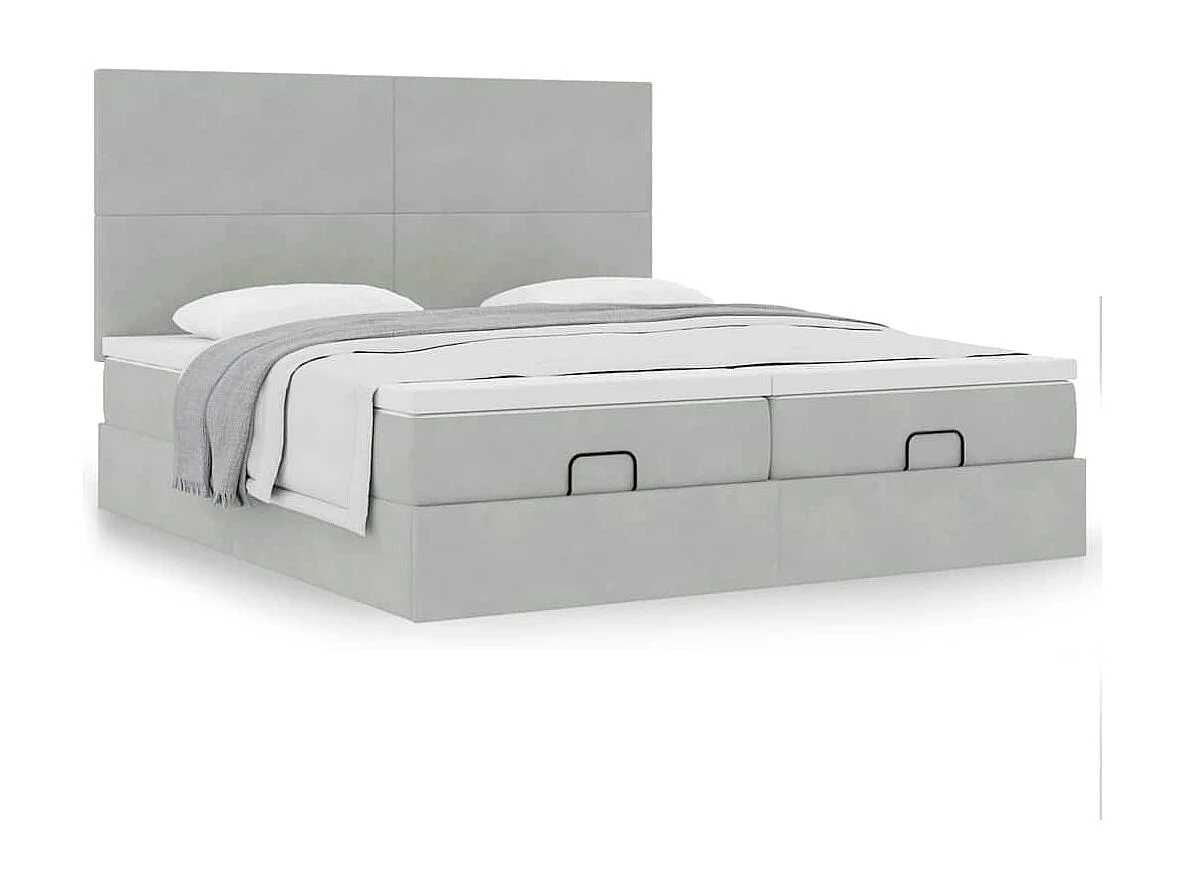 Struttura Letto Pouf con Materassi 180x200 cm Velluto