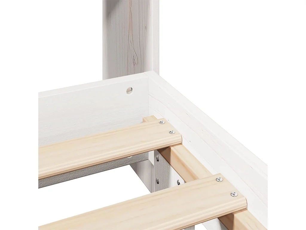 Bedframe zonder matras massief grenenhout wit 140x200 cm