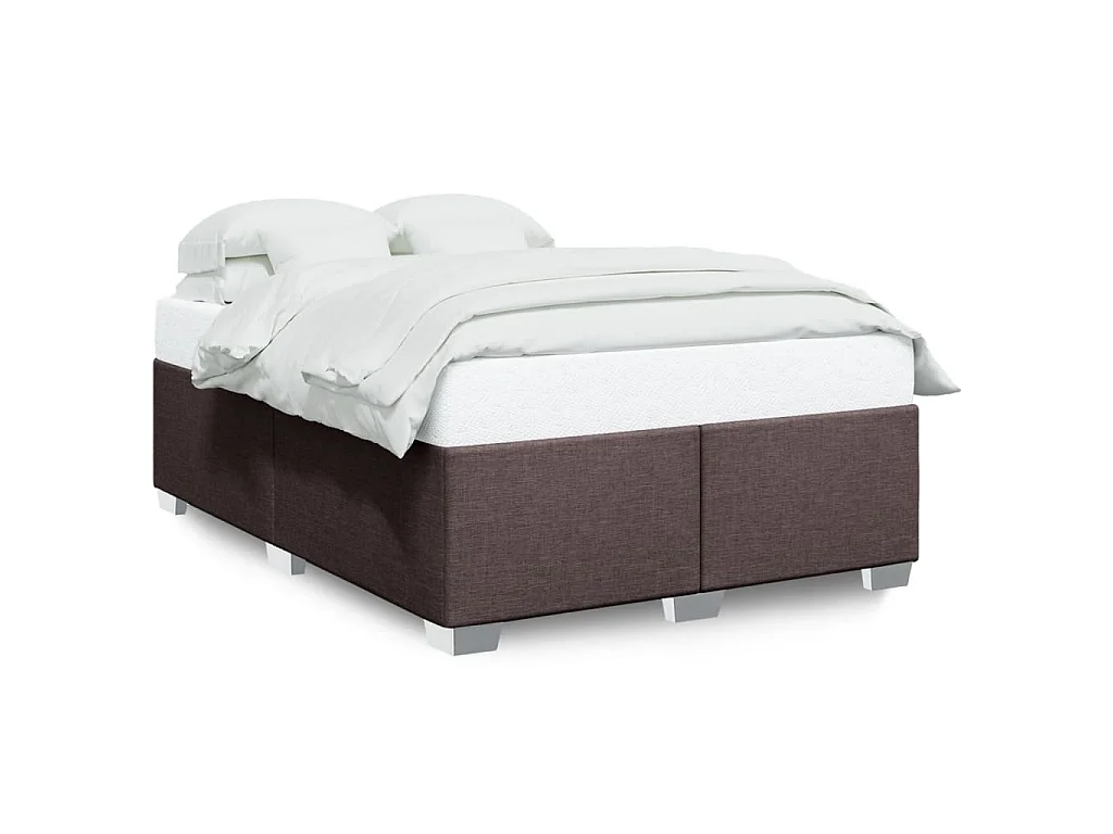 Bettgestell ohne Matratze Dunkelbraun 140x200 cm Stoff
