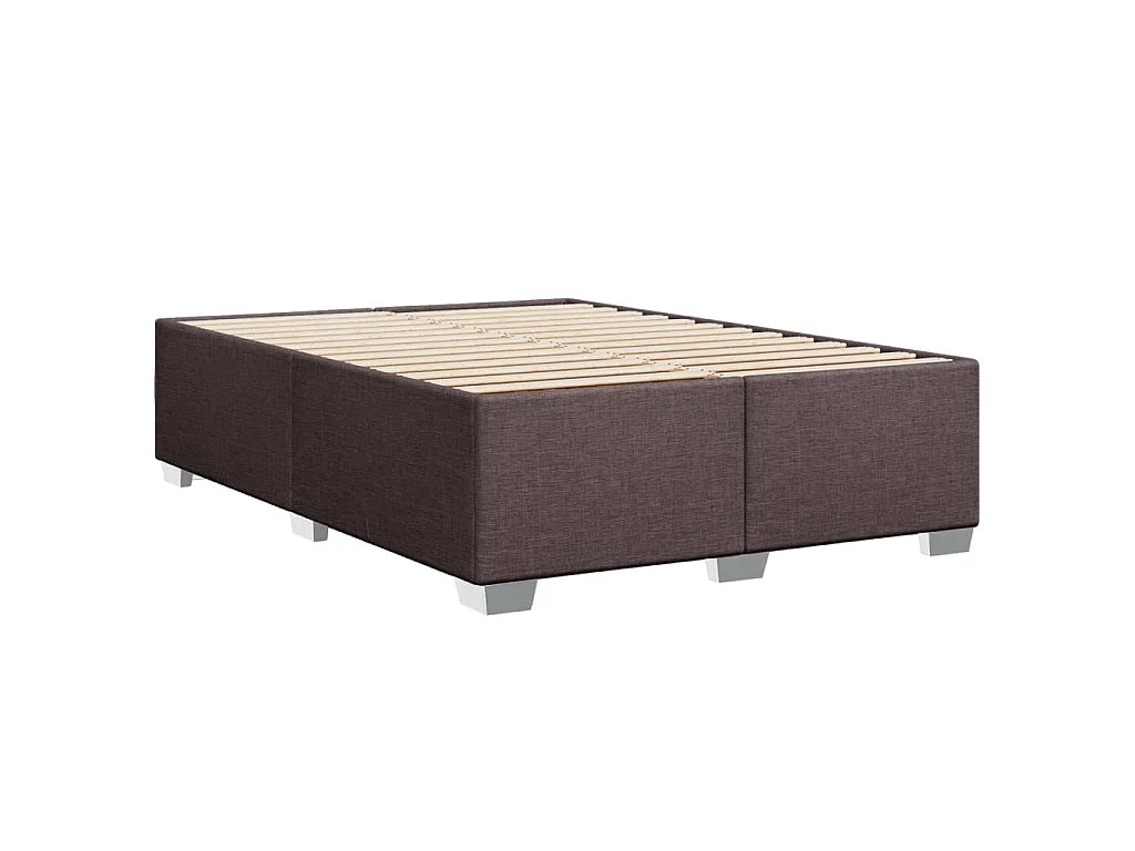 Bettgestell ohne Matratze Dunkelbraun 140x200 cm Stoff