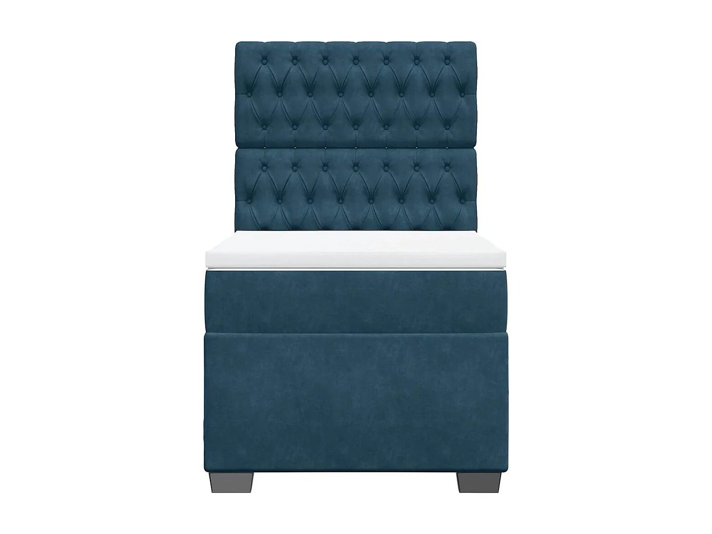 Sommier à lattes de lit avec matelas bleu 90x200 cm velours