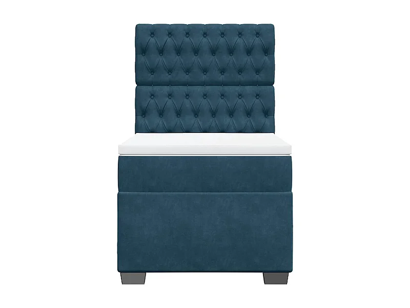 Giroletto a Molle con Materasso Blu 90x200 cm in Velluto